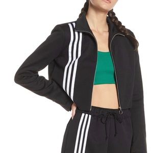 Adidas TLRD black track jacket with 3 white stripe